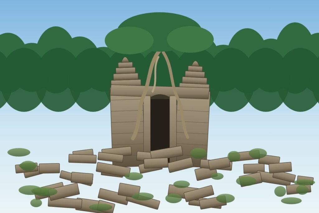 Beng Mealea temple ruin in the jungle (illustrated placeholder)